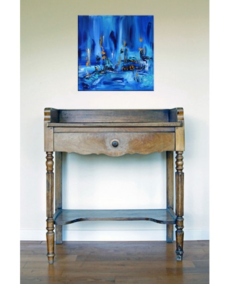 peinture abstraite bleue