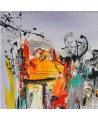 peinture sur toile gris rouge jaune