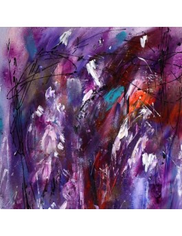 tableau abstrait vertical violet