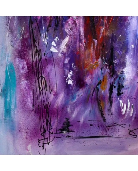 tableau abstrait vertical violet
