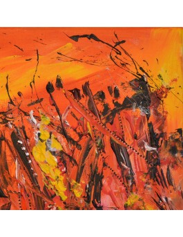 tableau orange et jaune