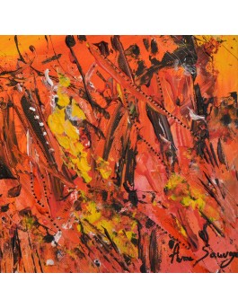 tableau orange et jaune