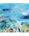 tableau abstrait bleu turquoise