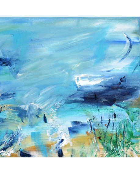 tableau abstrait bleu turquoise