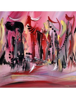 tableau moderne rouge