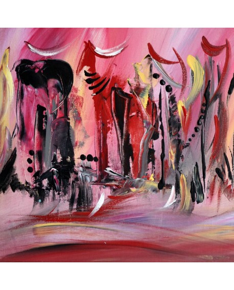 tableau moderne rouge