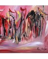 tableau moderne rouge