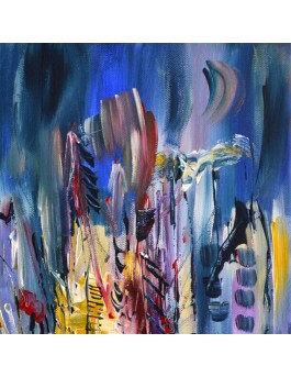 tableau bleu abstrait