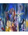 tableau bleu abstrait