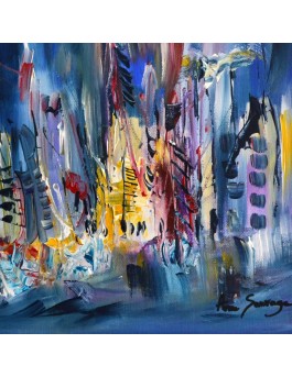 tableau bleu abstrait