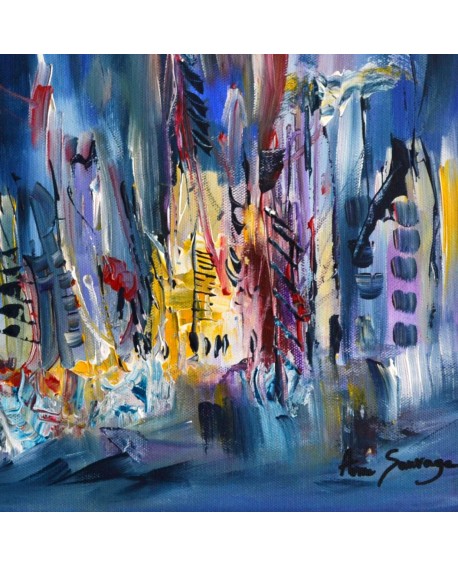 tableau bleu abstrait
