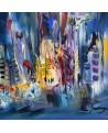 tableau bleu abstrait