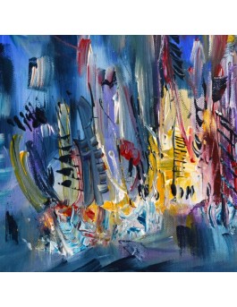 tableau bleu abstrait