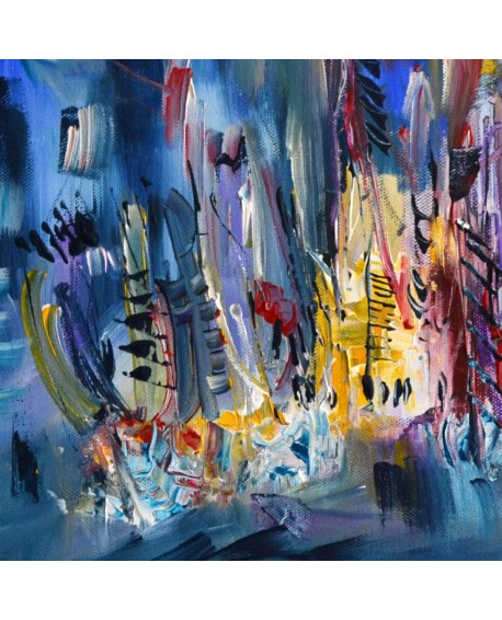 tableau bleu abstrait