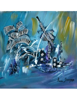 tableau bleu abstrait
