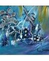tableau bleu abstrait