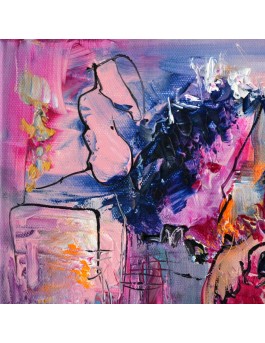tableau abstrait rose