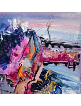 tableau abstrait rose