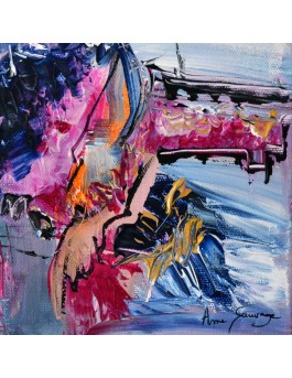 tableau abstrait rose