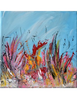 peinture abstraite fleurs