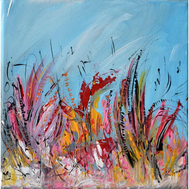 peinture abstraite fleurs