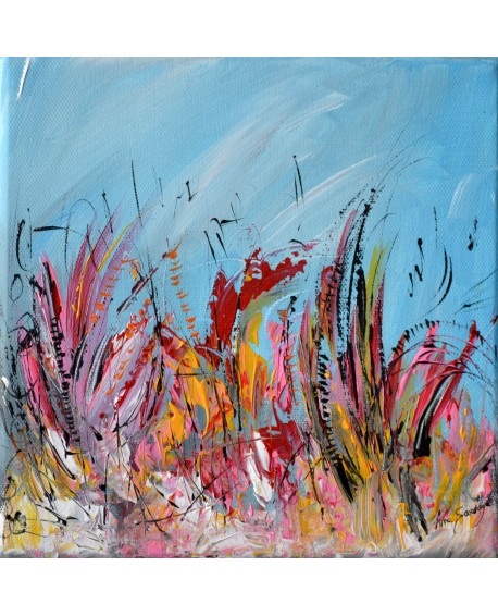 peinture abstraite fleurs