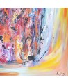 grand tableau abstrait multicolore