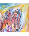 grand tableau abstrait multicolore