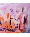 tableau abstrait violet sur bois entoilé