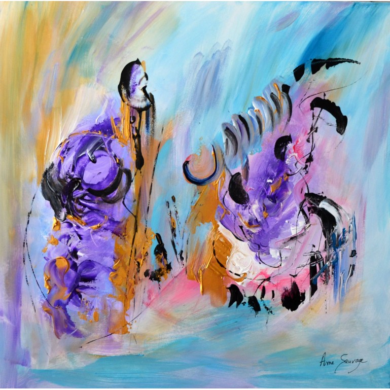 peinture abstraite contemporaine sur bois entoilé