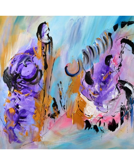 peinture abstraite contemporaine sur bois entoilé