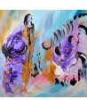 peinture abstraite contemporaine sur bois entoilé