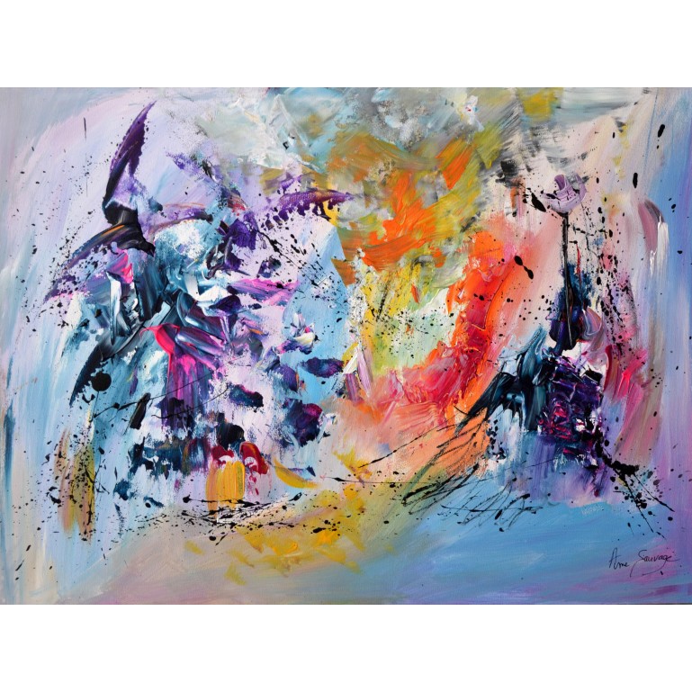 peinture abstraite multicolore