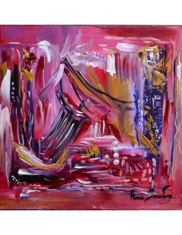 tableau abstrait rouge