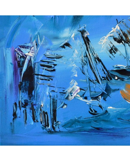 tableau abstrait contemporain bleu