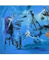 tableau abstrait contemporain bleu