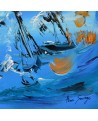 tableau abstrait contemporain bleu