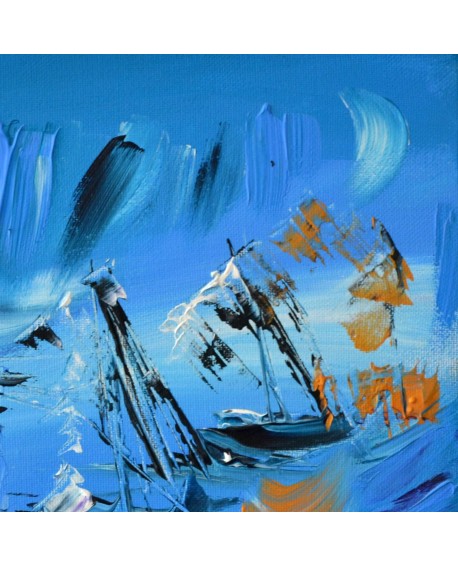 tableau abstrait contemporain bleu