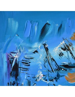tableau abstrait contemporain bleu