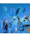 tableau abstrait contemporain bleu