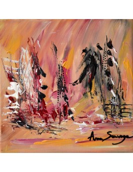 tableau abstrait orangé