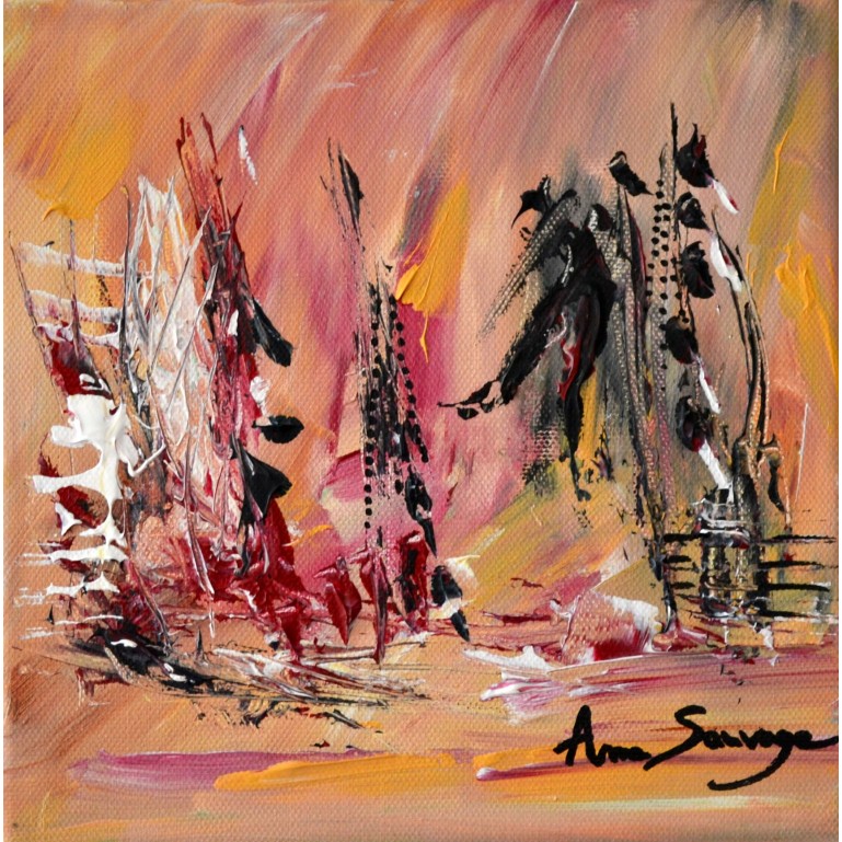 tableau abstrait orangé