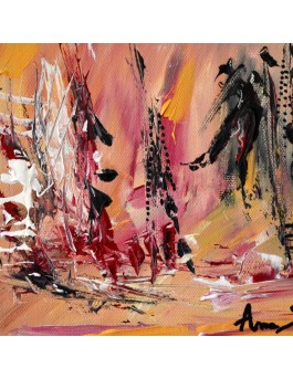 tableau abstrait orangé