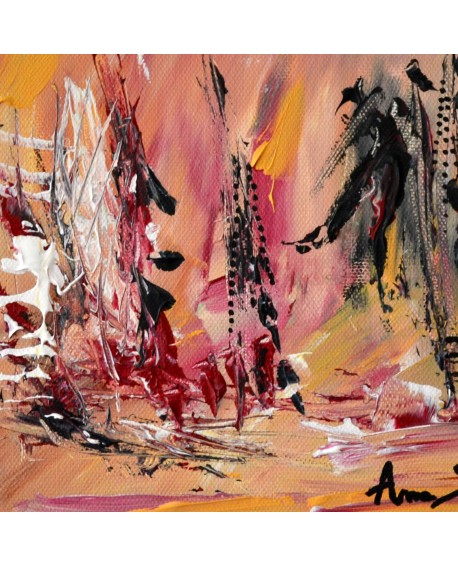 tableau abstrait orangé