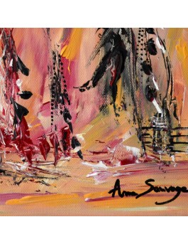 tableau abstrait orangé