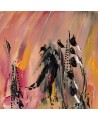 tableau abstrait orangé