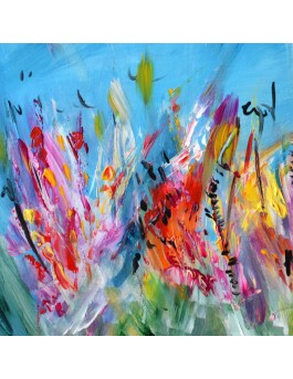 peinture abstraite fleurs