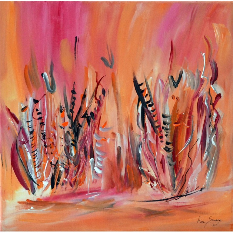 tableau de fleurs orange