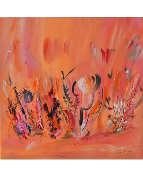 tableau orange de fleurs