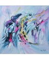 tableau abstrait bleu moderne pas cher